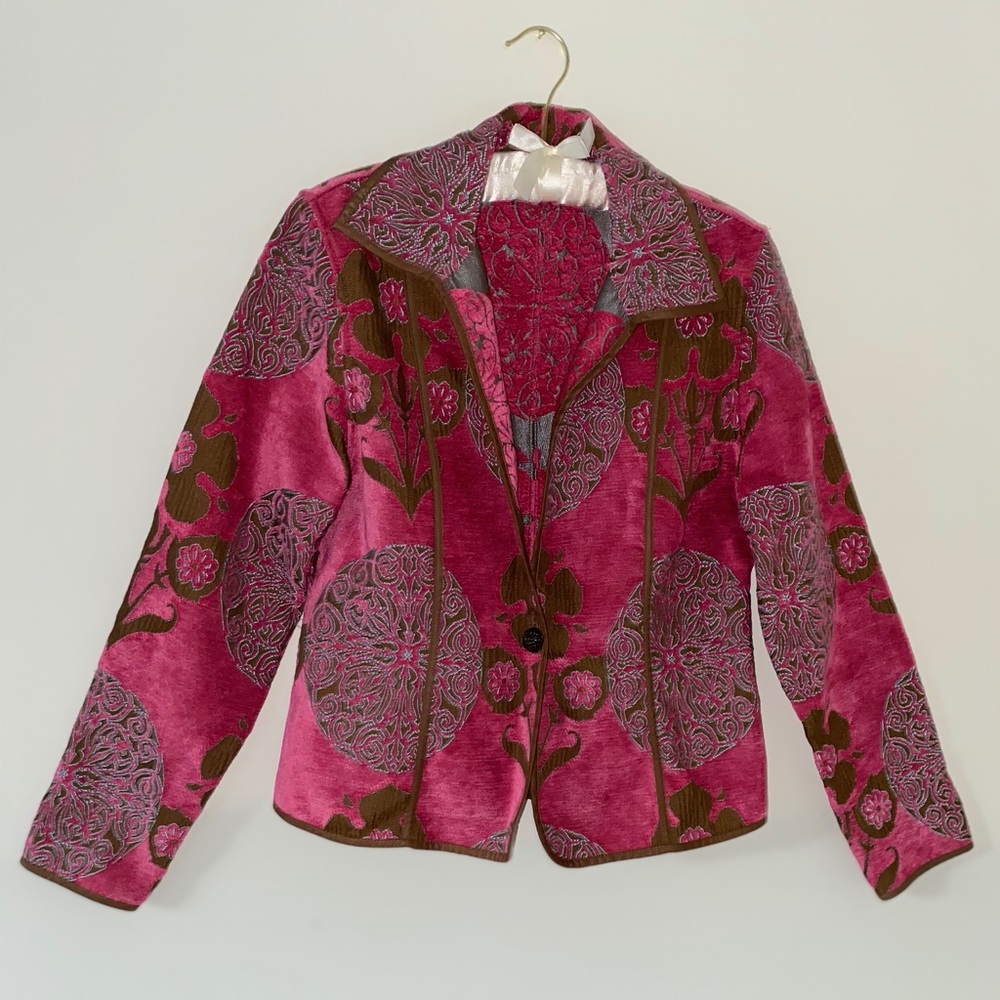 Khangura Tapestry Reversible Jacket Sz M - Picture 2 of 9